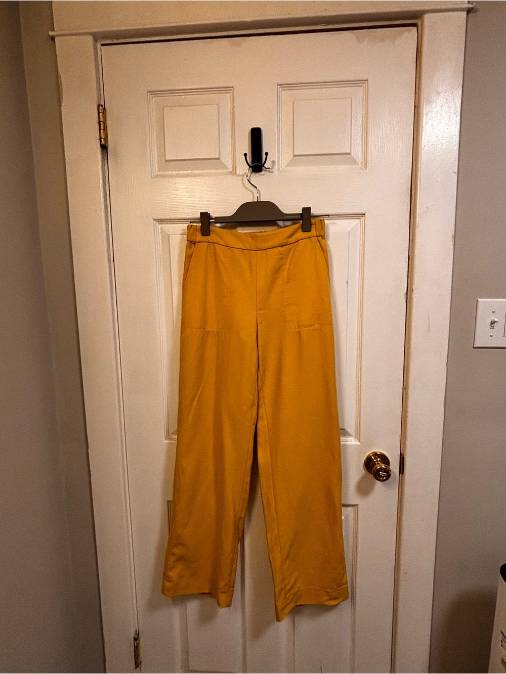 Banana Republic Wide-Leg Pull-On Pants - Mustard Yellow